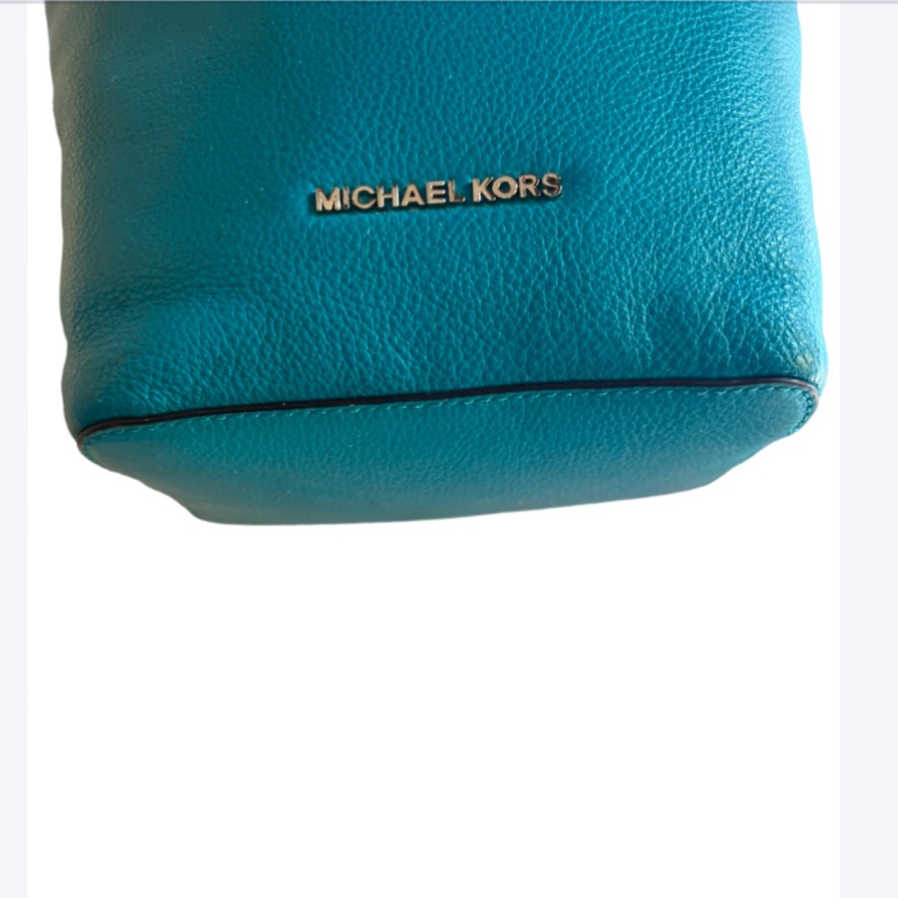 Michael Kors Dark Teal Pebbled Leather Shoulder Bag - Picture 2 of 16